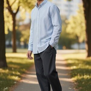 Chaps  Ralph Lauren Navy and White Striped Shirt 15/32-33